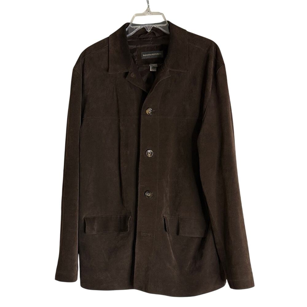 Banana Republic Chocolate Brown Suede Jacket. Large leather